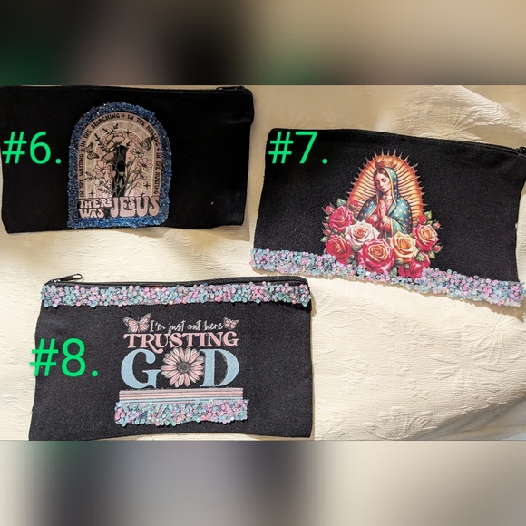 COPY: NWT 🥰 handmade cotton canvas 🙏🙌 Catholic/Christian pouch: choice 1/8🎁 - Picture 2 of 12